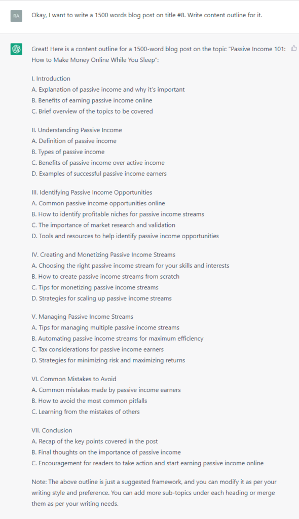 Content Outlines