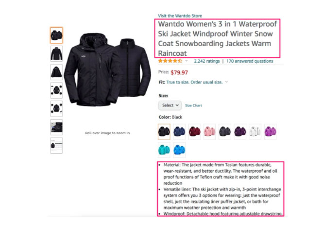 view product titles, sub-titles, and descriptions
