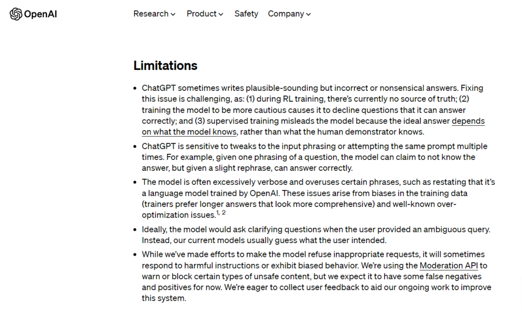 What Are The Limitations Of Chatgpt