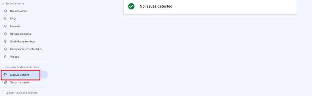 Google Search Console Manul Action